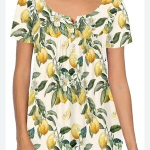 NWT French Laundry Green and Yellow Top. Embroidered